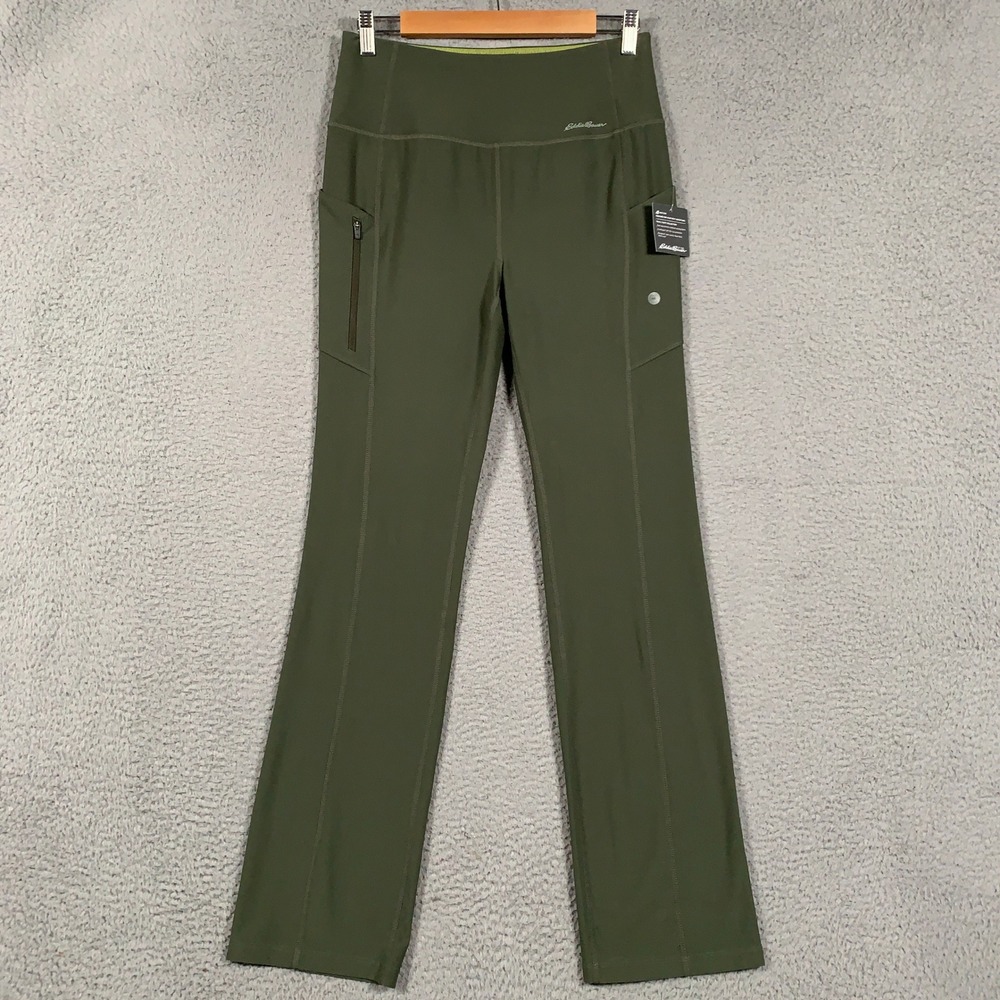 Eddie Bauer Trail Adventure Pants Women's Medium M Green High Rise Hiking Cargo